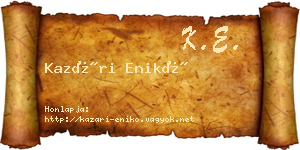 Kazári Enikő névjegykártya